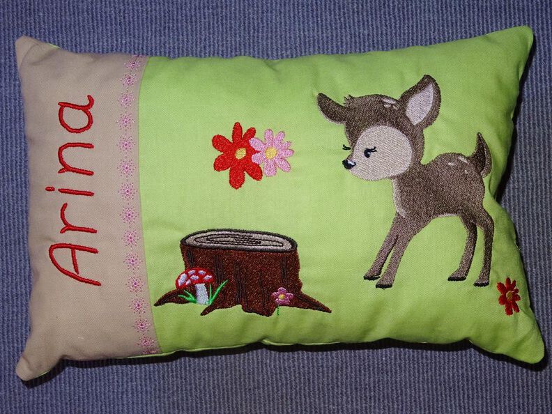 Reh Stickdatei inkl. Taschenbild und ITH Kissen image number 2