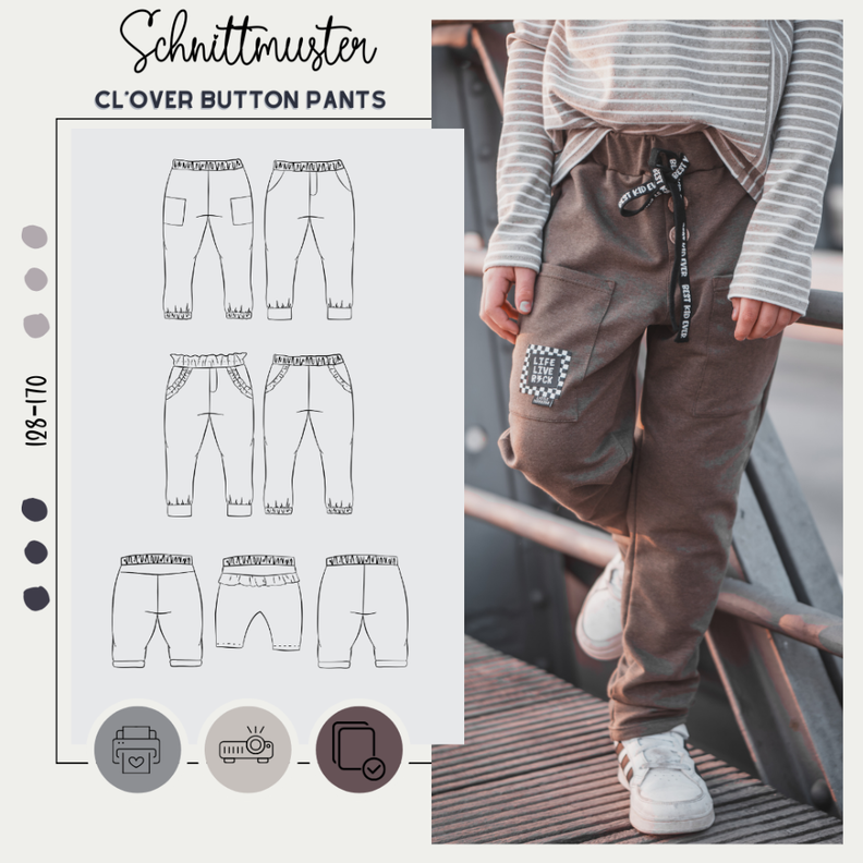 CL*OVER ‘BUTTON’ PANTS 128 – 170 image number 1