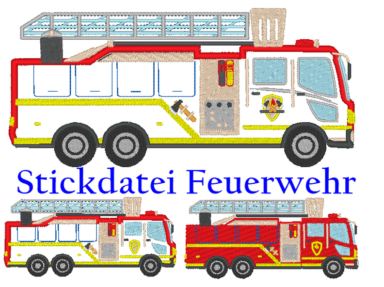 Feuerwehr Stickdatei Feuerwehrauto image number 1