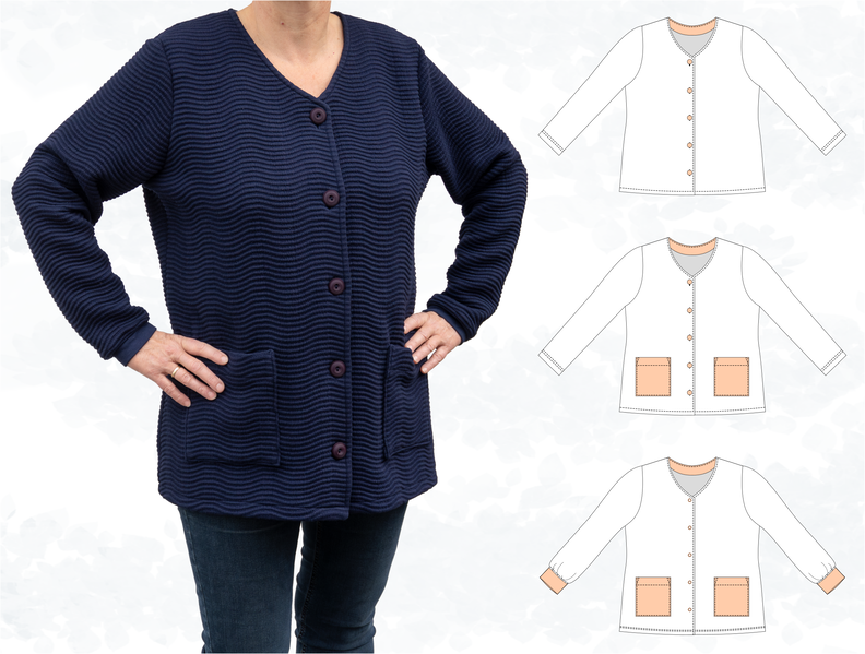 Damen Strickjacke „Nora“ mit Knöpfen BU 80-116, A4+A0 image number 11
