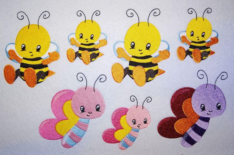 Stickdatei - Biene mit Schmetterling Cute image number 7