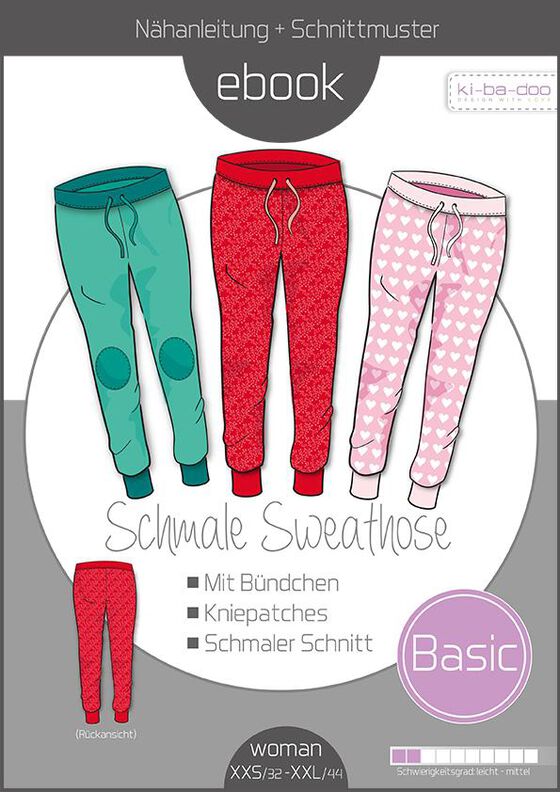 Ebook schmale Basic Sweat-Hose Damen Gr. 32 - 44 image number 1