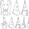 Herz Gnome Zwerg Linie Stickdatei Valentinstag Weihnachten thumbnail number 1