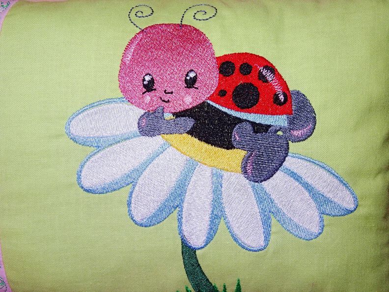 Stickdatei - Käfer Marienkäfer auf Blume Lady bug image number 2