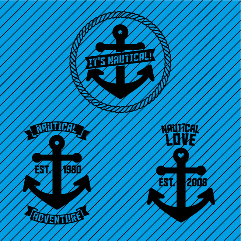 Plotterdatei »It’s Nautical!« – Set Anker (3er) image number 1