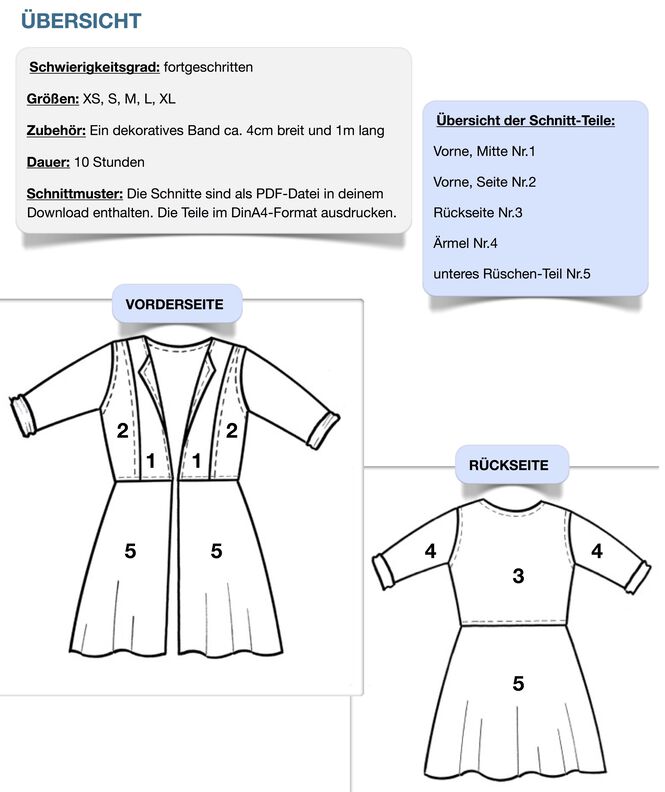 Tunika #Clara Nähanleitung und Schnittmuster (XS-XL) image number 9