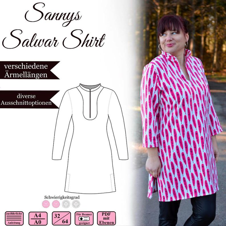 Sannys Salwar Shirt – EBook und Nähanleitung (multilingual) image number 1