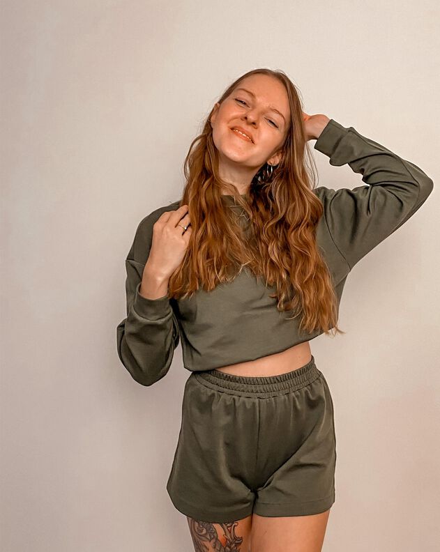 Oversize Sweater / Pullover mit Gummizug 34-56 image number 8