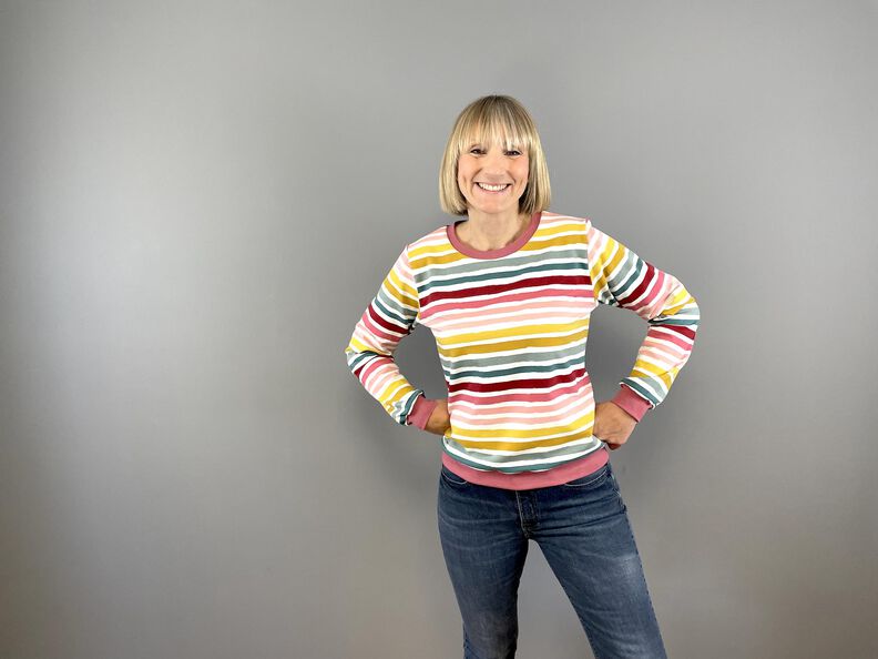 Basic Sweatshirt | Bündchen oder Saum | + halblange Ärmel image number 5