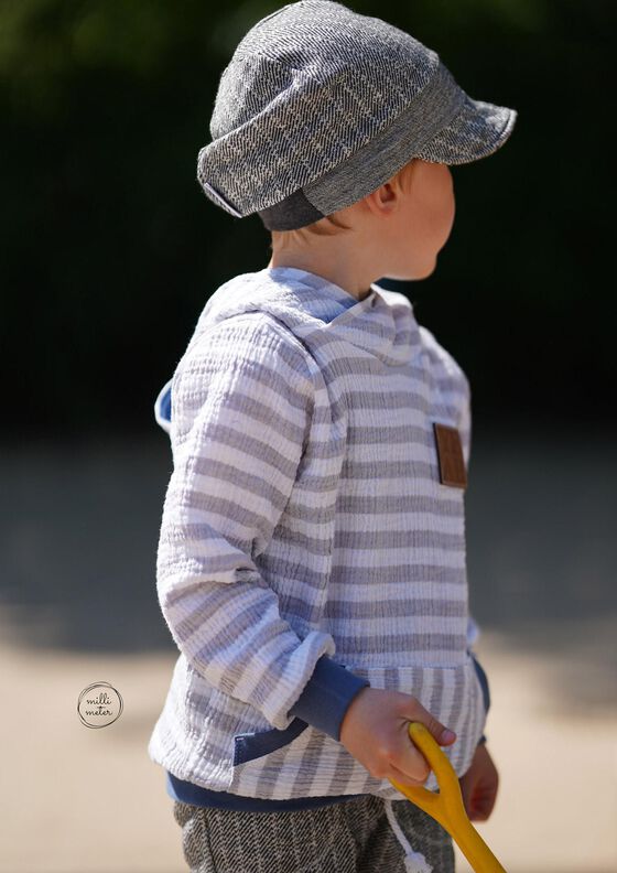 Musselin Hoodie Sweater Musling Gr. 86-170, Leinen, A4 + A0 image number 7