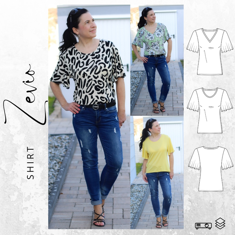Schnittmuster PDF Ebook Shirt ZEVIO Gr. 34-56 image number 1