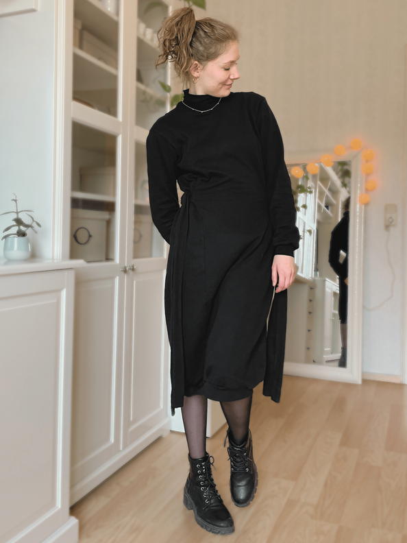 Midi Sweatshirtkleid  | Kleid mit Bindedetails | Linnea image number 6