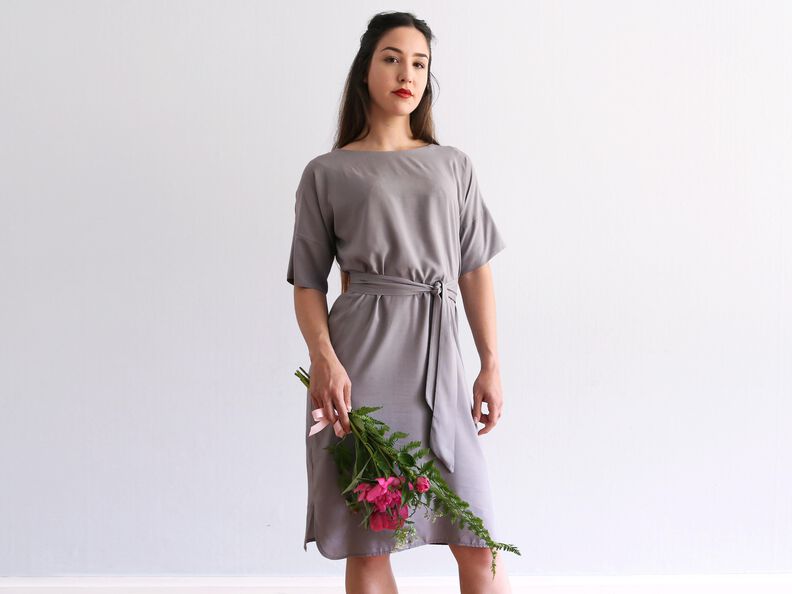 FRAU META - lässiges Kleid mit Gürtel XS-XXL image number 6
