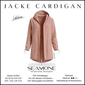 Jacke/Cardigan | Damen Schnittmuster PDF | 32–52 | Seamone