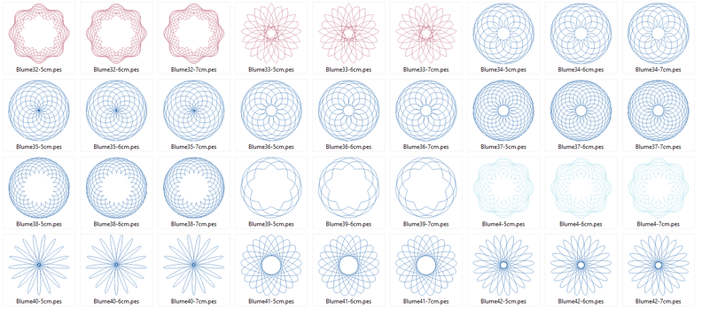 Stickdatei 49 Zirkel Mandala Blumen 5 - 7cm Teil 1 image number 3
