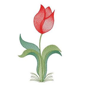 Stickdatei Tulpe einzelne Tulpe verschiedene Größen