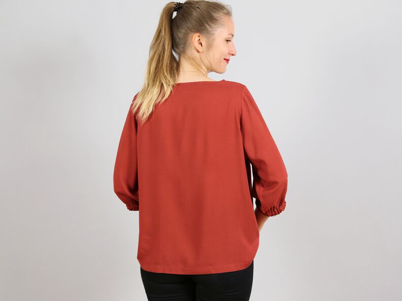 FRAU HOLLY - Weite Bluse mit Gummizug im Ärmelsaum  image number 6