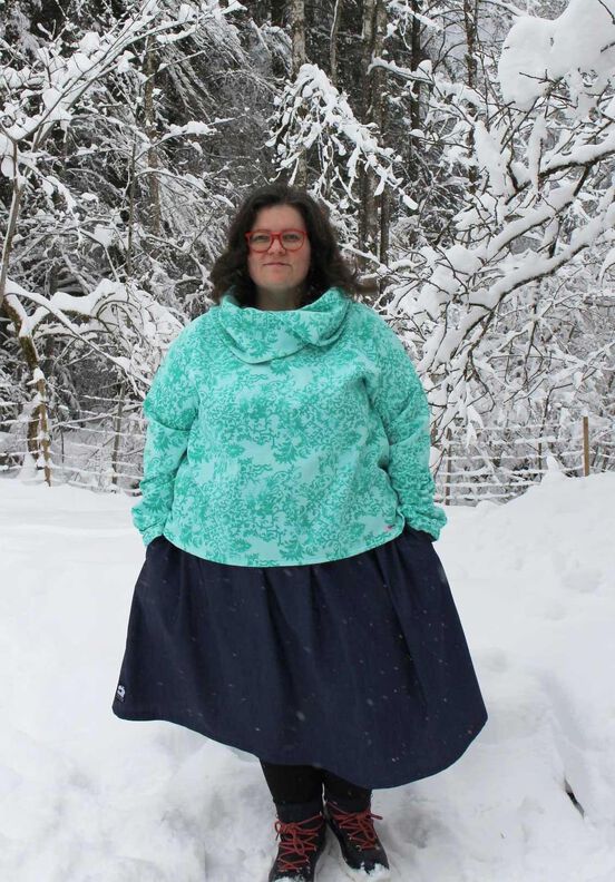 Sweater mit Kragen (34-58) LARANJA Schnittmuster image number 8