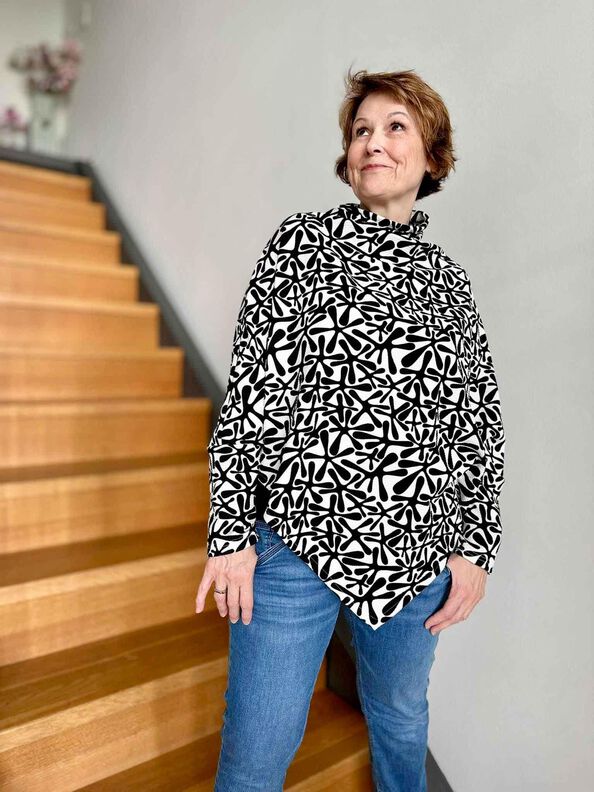 Asymmetrischer Zipfel-Pullover CANTO (S-3XL) Schnittmuster image number 5