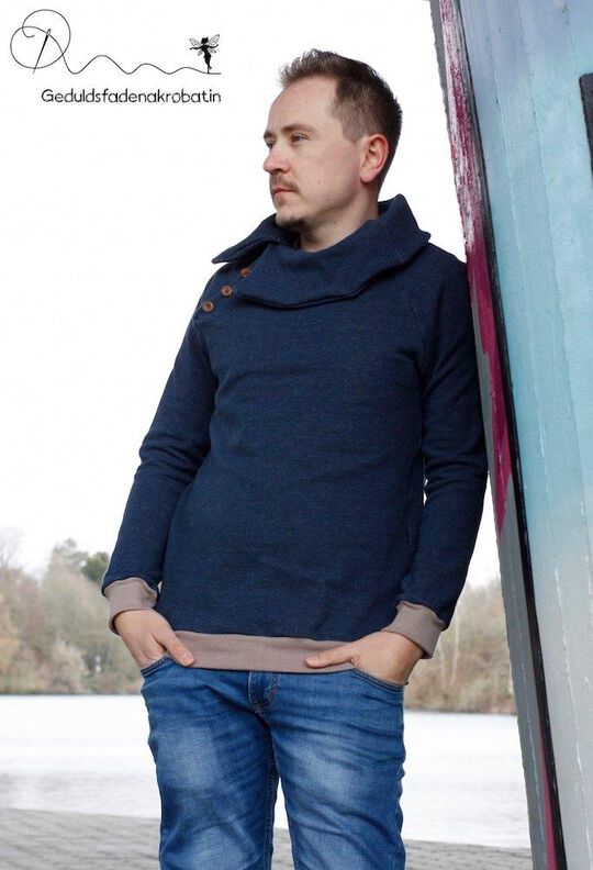 Knopfleisten Pullover BUTTON RAGLAN XS-4XL image number 2