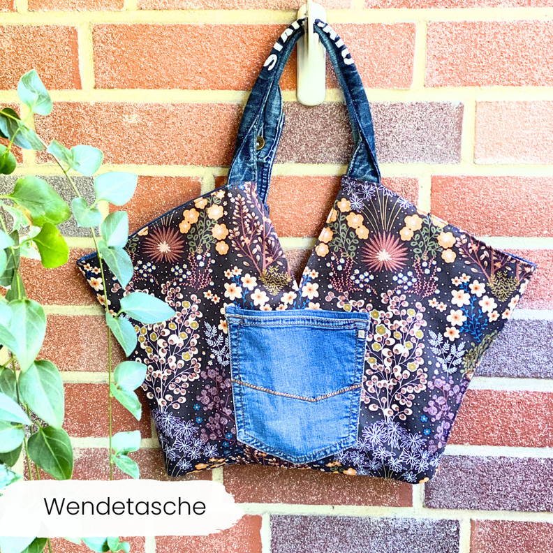Shopper Tasche aus Jeans nähen mit Innenfutter image number 9