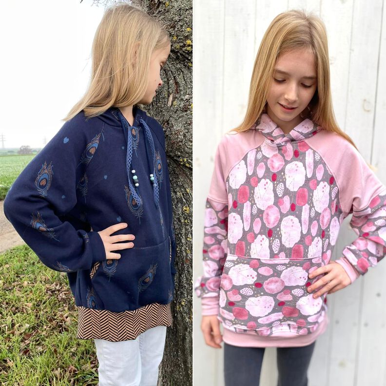 Kinder Hoodie Sweater Raglan Ärmel TIBU ♥ Gr. 92-164 image number 6
