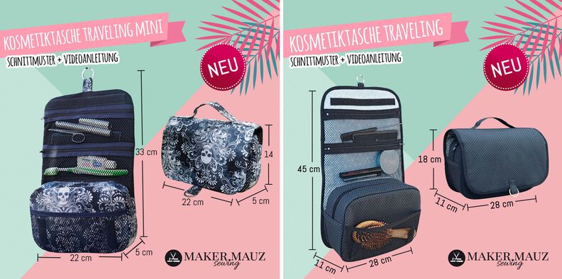 Kosmetiktasche Traveling + Mini Set - Schnittmuster image number 10