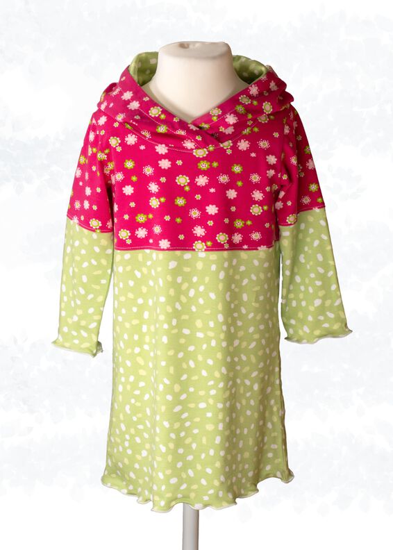Kinder Sweatkleid „Yuna“ mit Kapuze oder Kragen 86-158 A4+A0 image number 5