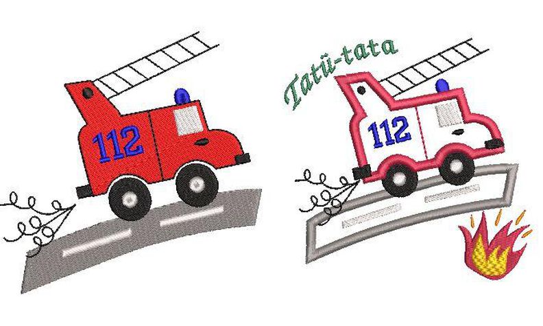 Stickdatei Feuerwehr Vollstick und Applikation image number 3