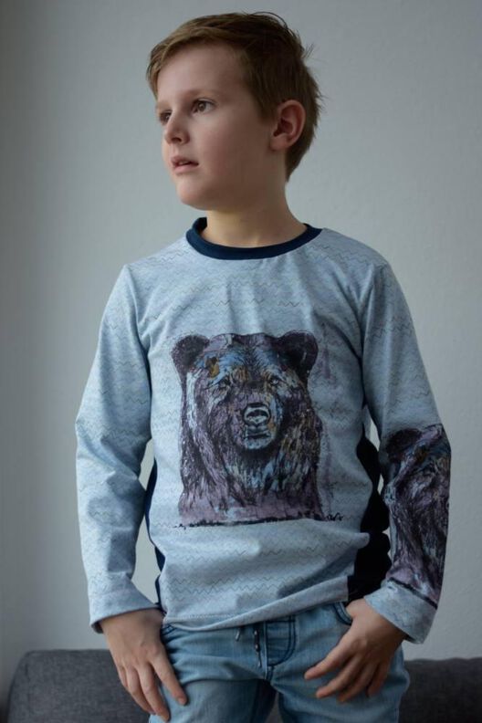 Kinder T-Shirt Longsleeve mit Teilungen KEREN ♥ Gr. 92-164 image number 4