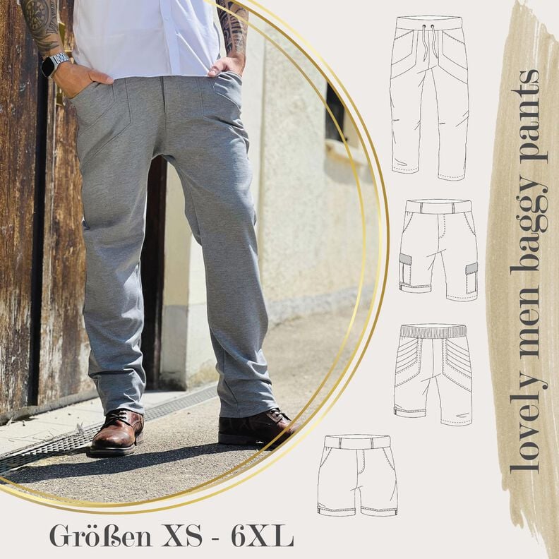 lovely men baggy pants XS-6XL Herren Hose Shorts Bermuda image number 1