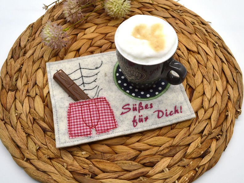 Stickdatei Bauchmuskeln Mug Rug Tassenteppich 13x18cm image number 3