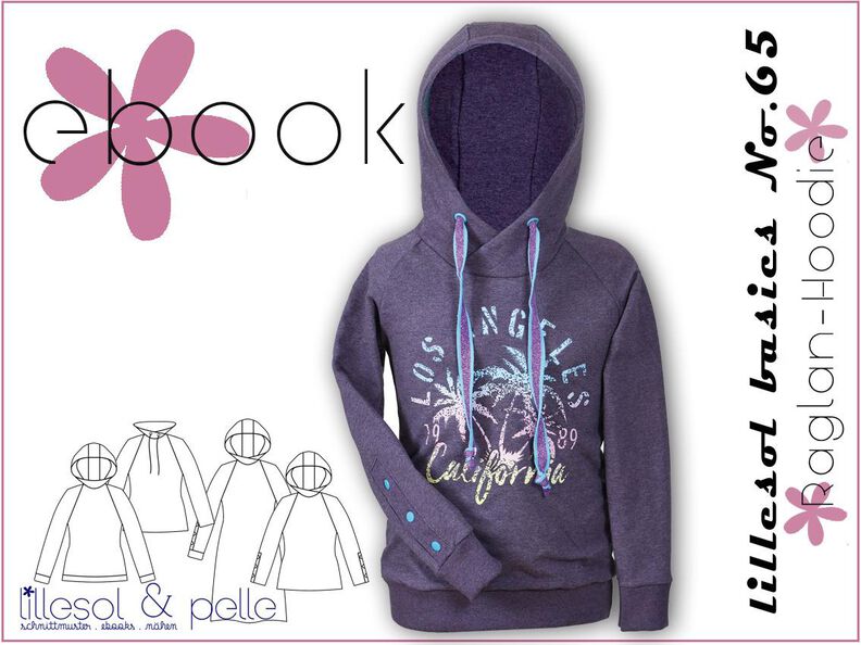 Ebook / Schnittmuster lillesol basics No.65 Raglan-Hoodie image number 1