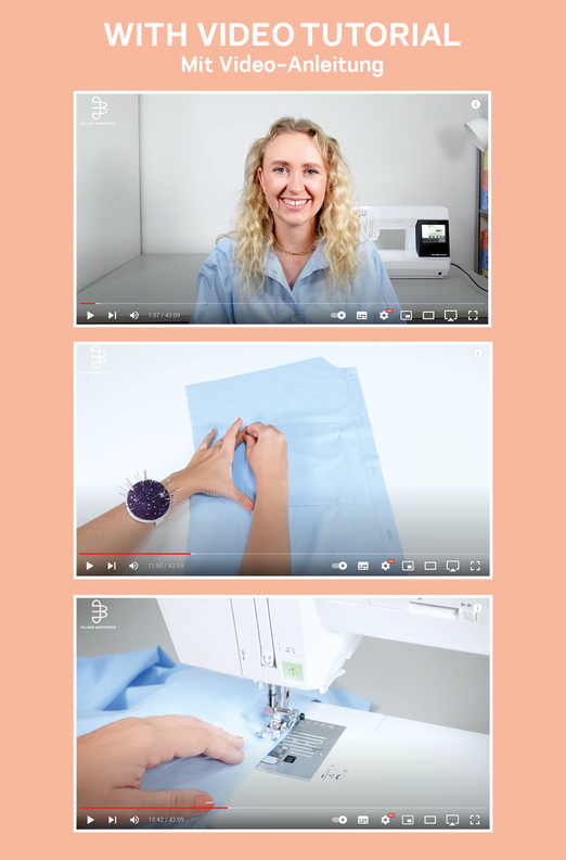 Schnittmuster nach Maß für eine Bluse mit Videoanleitung image number 9
