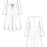 Jersey Midi Kleid Schnittmuster V-Ausschnitt Trompetenärmel thumbnail number 10