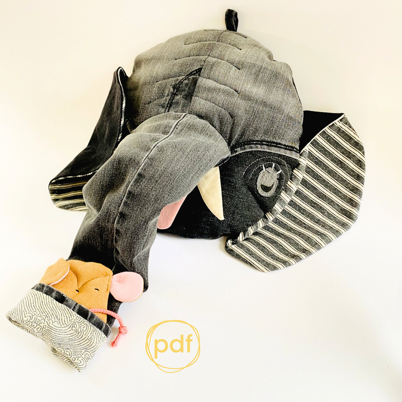 Kuschelkissen Elefant, Jeans Upcycling + Reststoffe image number 5