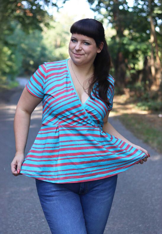 Bluse ALOE curvy (46-56) Schnittmuster Schößchenbluse image number 3