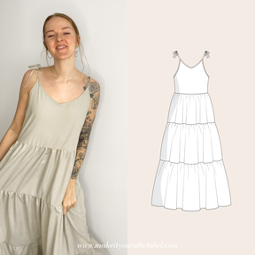 Stufenkleid /Cami Kleid / Volantkleid / Maxikleid 
