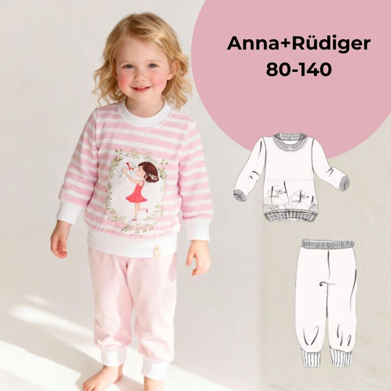 Schnittmuster Schlafanzug Gr 80-140 Beamerdatei image number 1