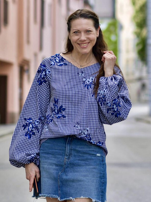Bluse mit Ballonärmeln PETUNIA (34-58) Schnittmuster  image number 7