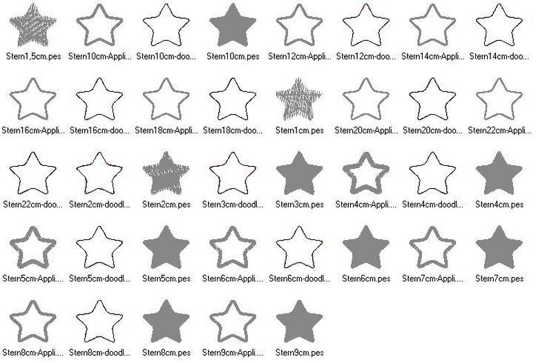 Stickdatei Stern gefüllt, als Doodle und für Stoffapplis image number 5