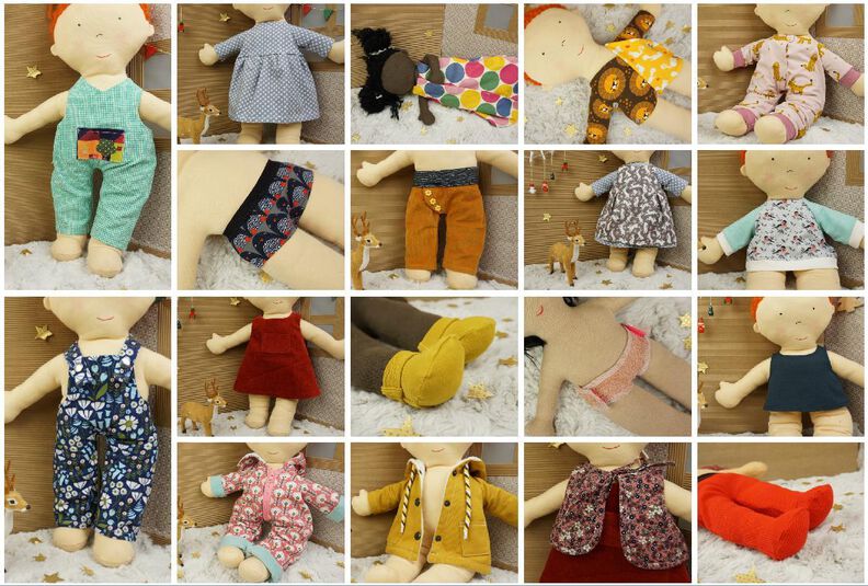 Stoffpuppe/Kuscheltier "Puppenstube" mit 18 Kleidungsstücken image number 2