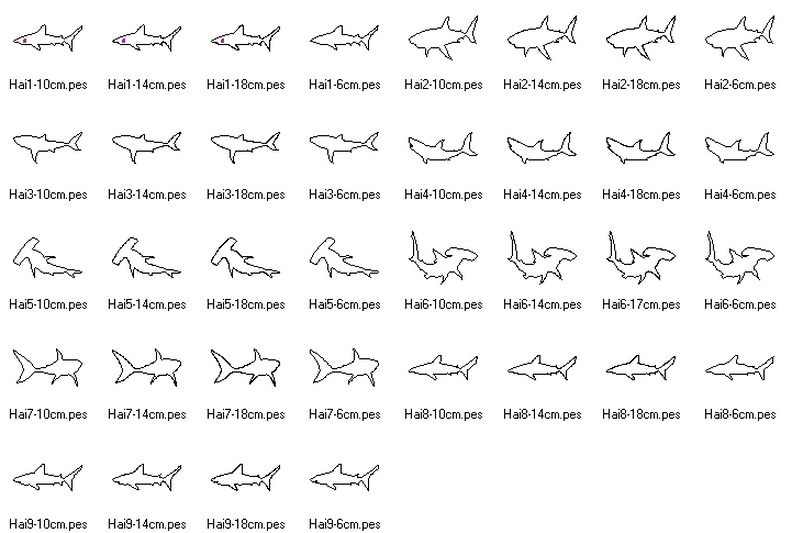 Stickdatei - Hai Raubfisch Linien image number 6