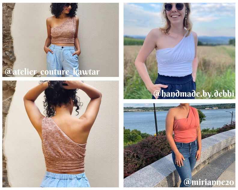 Asymmetrisches One-Shoulder-Sommertop "AURI" mit Raffungen image number 9