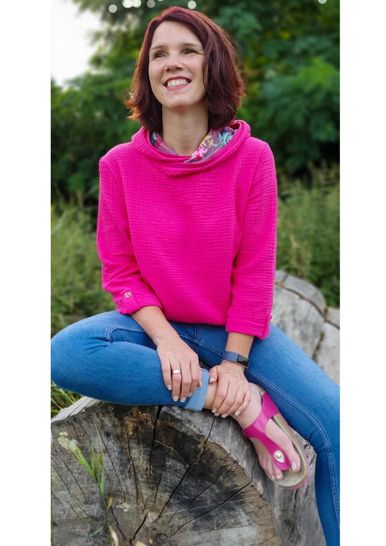 Musselin Hoodie Sweater Musling Gr. 32-50, Leinen, A4 + A0 image number 10