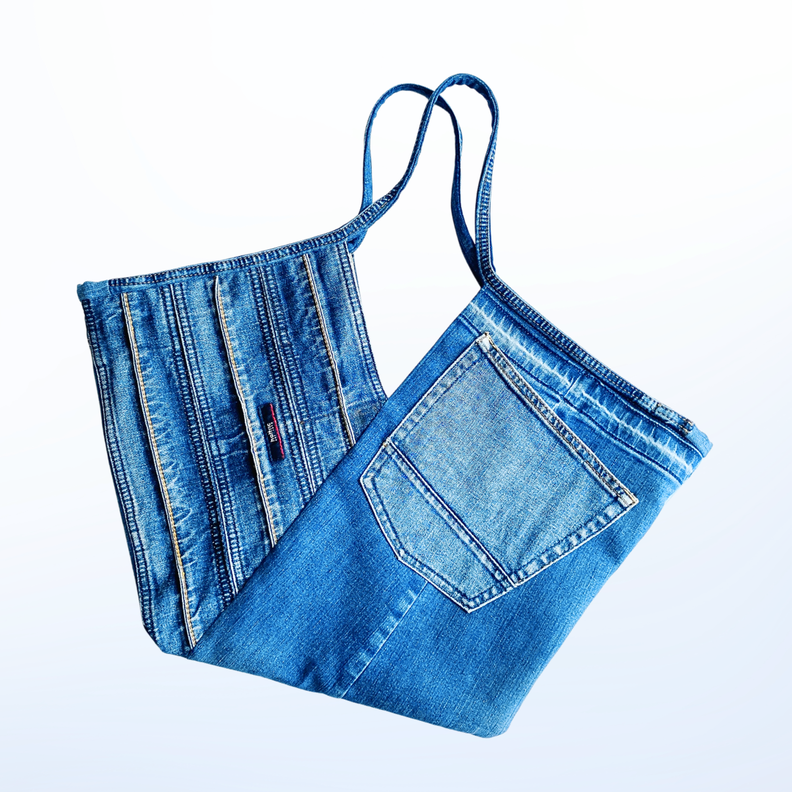 Shopper Tasche aus Jeans nähen mit Innenfutter image number 4