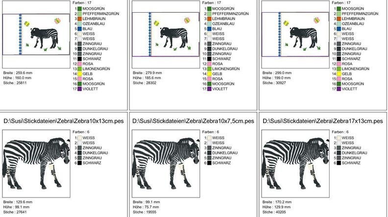 Zebra inkl. Kissen ITH Stickdatei image number 5
