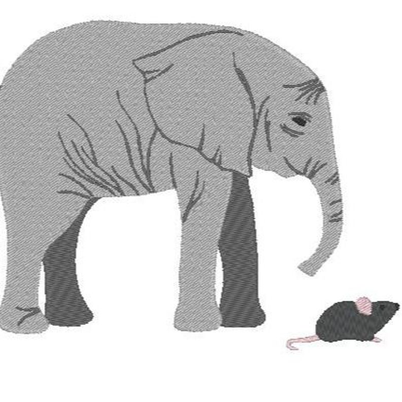 Elefant real inkl. Kissen ITH Stickdatei Maus image number 1