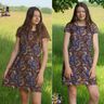 Jersey Kleid geraffter Ausschnitt mit Gummi ELOK ♥Gr.XS-XXL thumbnail number 6