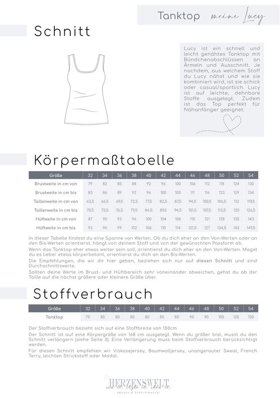Tanktop Damen -  Schnittmuster Gr. 32-54 - meine LUCY #62 image number 10